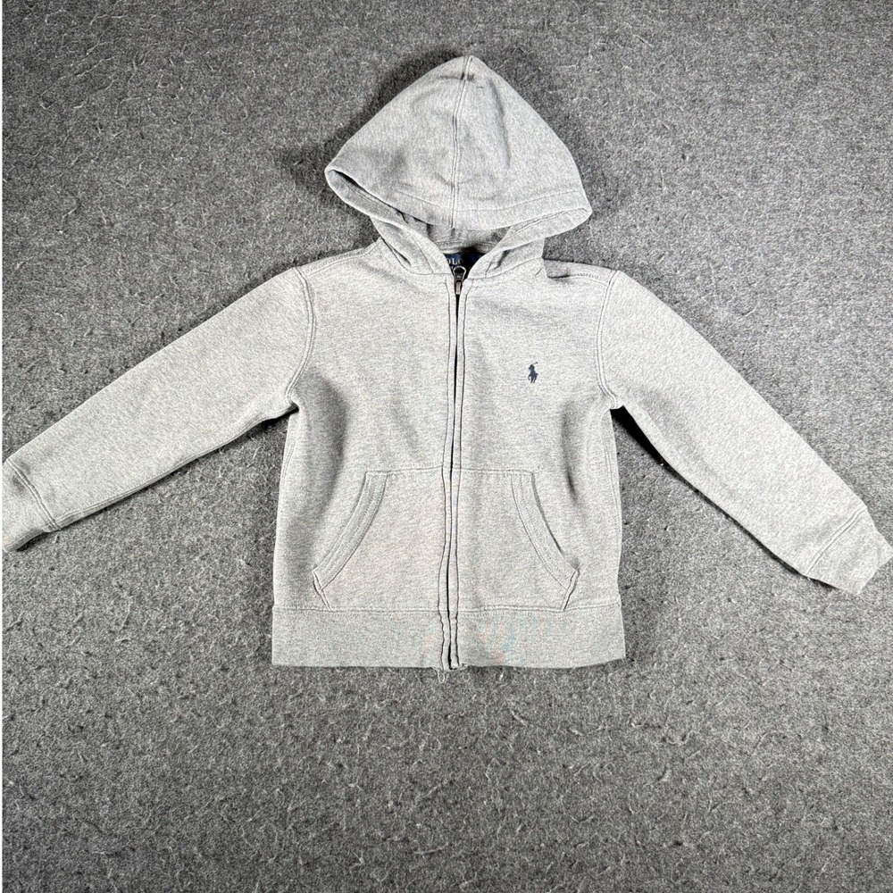 Polo Ralph Lauren Kids Gray Full Zip Hoodie Pony Logo Size 4